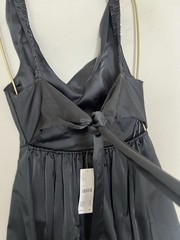 Urban Outfitters Black Satin Corset Mini Dress Size S open back