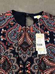 Boden Dress Womens 8P Multicolor Paisley Round Neck Long Sleeve Jersey NWT