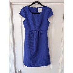 HD in Paris Anthropologie blue Jacquard Puff Sleeve Mini Dress size 2 cocktail