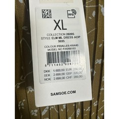 Samsoe Samsoe Dress Elm ML AOP Pintuck Pleat Floral Khaki Green XL Cottagecore