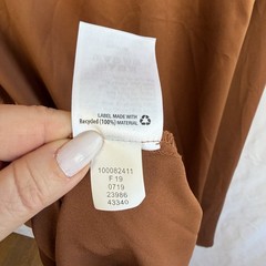 BEAU TILLEY x BAR III Satin Wrap Dress Copper Brown Medium Party Date Bridesmaid