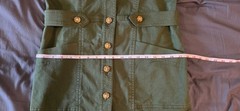 Loft Olive Green Button-Front Utility Dress with Cap Sleeves