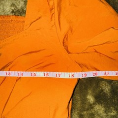 Banana Republic Burnt Orange Solid Square Neck Smocked Babydoll Mini Dress XL
