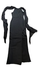 Akira Black Sleeveless Evening Gown Sheer Cape Sleeves Size 4 Bodycon