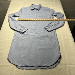Lacoste Long Sleeve Half Button 100% Cotton Blue Tunic Dress Size 38 Women&rsquo;s