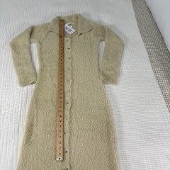 12th Tribe Cardigan Sweater Dress Small Fuzzy Button Front Midi Angel Ethereal