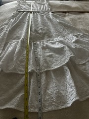 Lucky Brand Dress Maxi White S 💯% Cotton Reese Flutter Sleeve Embroidered