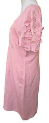 Cynthia Howie Maggie Boutique Women&rsquo;s 14 Linen Midi Dress Floral Applique Pink