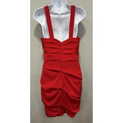 Maria Bianca Nero Mini Dress Medium Red Silk Lining Halter Evening Party Rushed