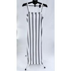 Hurley Alani Midi Maxi Dress NWT Size Small Gray White Stripe Adjustable Straps