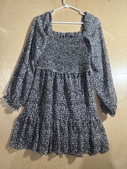 1. State Smocked Ruffled Black & White Dress Size Medium
