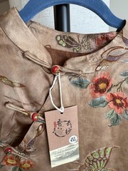 High quality Traditional Asian Qipao Style Chinese Floral Silk Dress