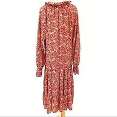 OPT One Pretty Time Floral Boho Midi Dress Pink Cottagecore NEW