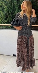 New Rixo Meg Leopard Polka Dot Short Sleeve Midi Dress XXS XS S M L XL 2XL 3XL