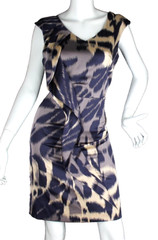 {ANTONIO MELANI} Dress Blouson ~6 Multicolor Side Ruffle Front Lined Zip Summer