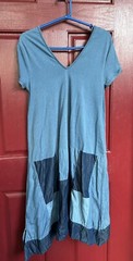 Holding Horses Anthropologie Chambray Patchwork Teacher Lagenlook Dress S/M Art