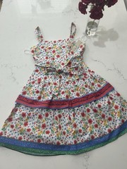NWT Eliza J Floral Dress Size 10 Knee Length Square Neck Ruffle Tiered Bow Party