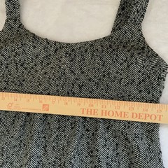 Walter Tweed Shift Dress Wool Blend Herringbone Pockets Size S