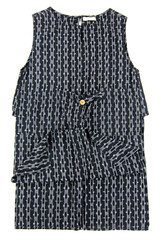 No Mad 100% Cotton Black White Asian Pocket Tank Apron Open Sides Dress Large