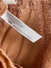Peach Lace-Panel Mini Dress