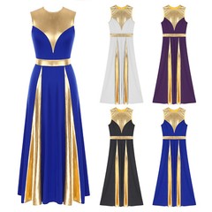 Women&rsquo;s Sleeveless Praise Lyrical Dress Liturgical Worship Robe Tunic Dancewear