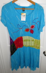 NEW Rising International Boho Patchwork Fair Trade Handmade in Nepal Dress 2XL