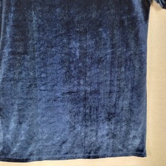 Black Moniker Womens Dress Size L Blue Faux Velvet Round Neck Flowy A Line Shirt