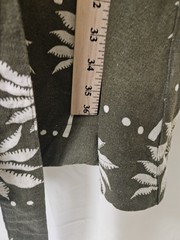Tahari Olive Palm-Print Button-Front Midi Dress Belt Dress