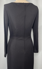 TADASHI Dress SIZE MEDIUM stretch black sparkle long sleeve classic V plunge Y2K
