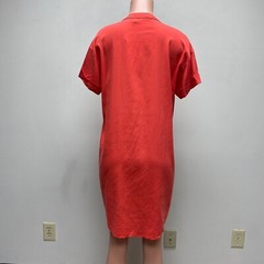 Vineyard Vines Womens Red Short Cuffed Sleeve V-Neck Over-Dyed Tunic Dress 6