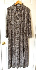 MANGO Womens Long Rayon Animal Print Button Maxi Long Casual Career Dress Size 8
