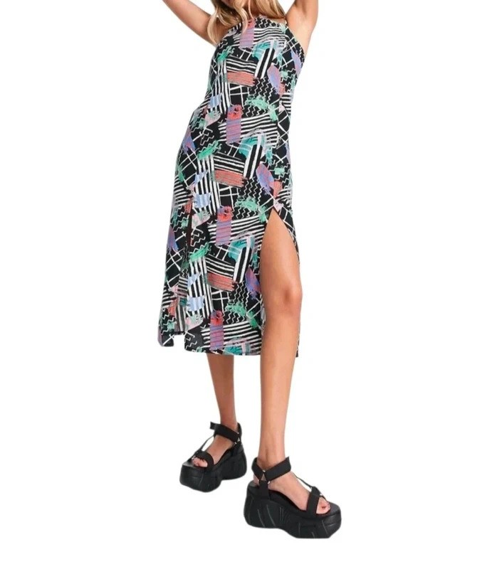 ASOS multicoloured graphic print pattern cami midi dress| Size 6 | 100% cotton