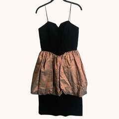 VINTAGE JS Collections Dress 9/10 Velvet Vamp Hoco Glam 80&rsquo;s Prom Tafetta Rare*