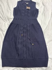 St. John Sport Womens Navy Sleeveless Sweater Dress Sz P