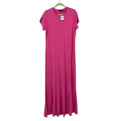 Nwt’s Polo Ralph Lauren Pink Short Sleeve Maxi Dress Logo Hi Lo Hem T-Shirt