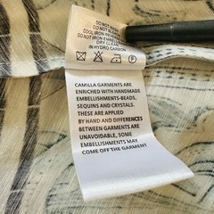 Camilla Jardim Party Strap Detail Maxi Dress Size Large Silk Linen Embellished