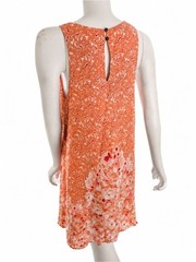 NWT Altar’d State Peach Floral Sleeveless Swing Dress Size Small Boho