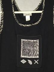 G.W DIVISION OF GRAFF SLEEVELESS ZEBRA PRINT THEME W/POCKETS SIZE LARGE