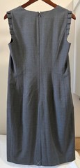 NWT Talbots Gray Wool Blend Ruffled Sleeveless Sheath Pencil Dress Size 8 $169