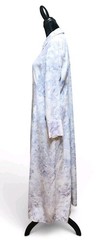 Soft Surroundings Damask Floral Long-Sleeve Maxi Dress Snap Button-Up Medium M