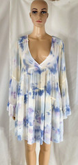 Young Fabulous & Broke Rosa V Series Pastel Tie Dye Mini Dress Womens Small