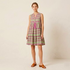 NWT Devotion Twins Sleeveless Ella Tunic in Fuchsia Green A-line Mini Dress S