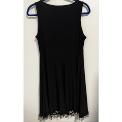 Little Black Sleeveless A-Line Dress Distinctive beads and dangling shells NWT