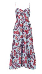 A.L.C Emilia Floral printed maxi dress, Elastic, strappy, cutout bodice. Size 10
