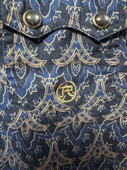 Roper Womens Western Pearl Snap Shirt Large Blue Paisley Rodeo Cowgirl Top B5