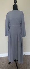 Women Lightweight Fabric Abaya Dress Gray Size 40/M