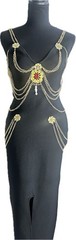Bella Barnett Sagia Diamond Maxi Bandage Dress (Small) Black NWT