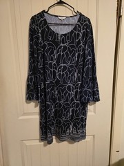Crown & Ivy PXL Blue Dress/tunic With Elephant Pattern Very Cute
