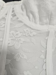 ​Fashion Nova Jamie Corset Lace Mini Dress White Size M NWT