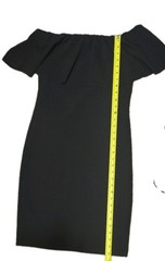 Don’t You Dare Womens Solid Off-Shoulder Dress, Black, Large